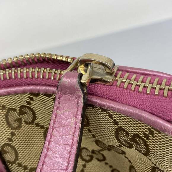 Gucci GG Canvas Tote Bag 269957 Brown Pink Champagne 2-Way for Women - Picture 9 of 14